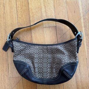Coach Signature Brown and Black Shoulder Bag